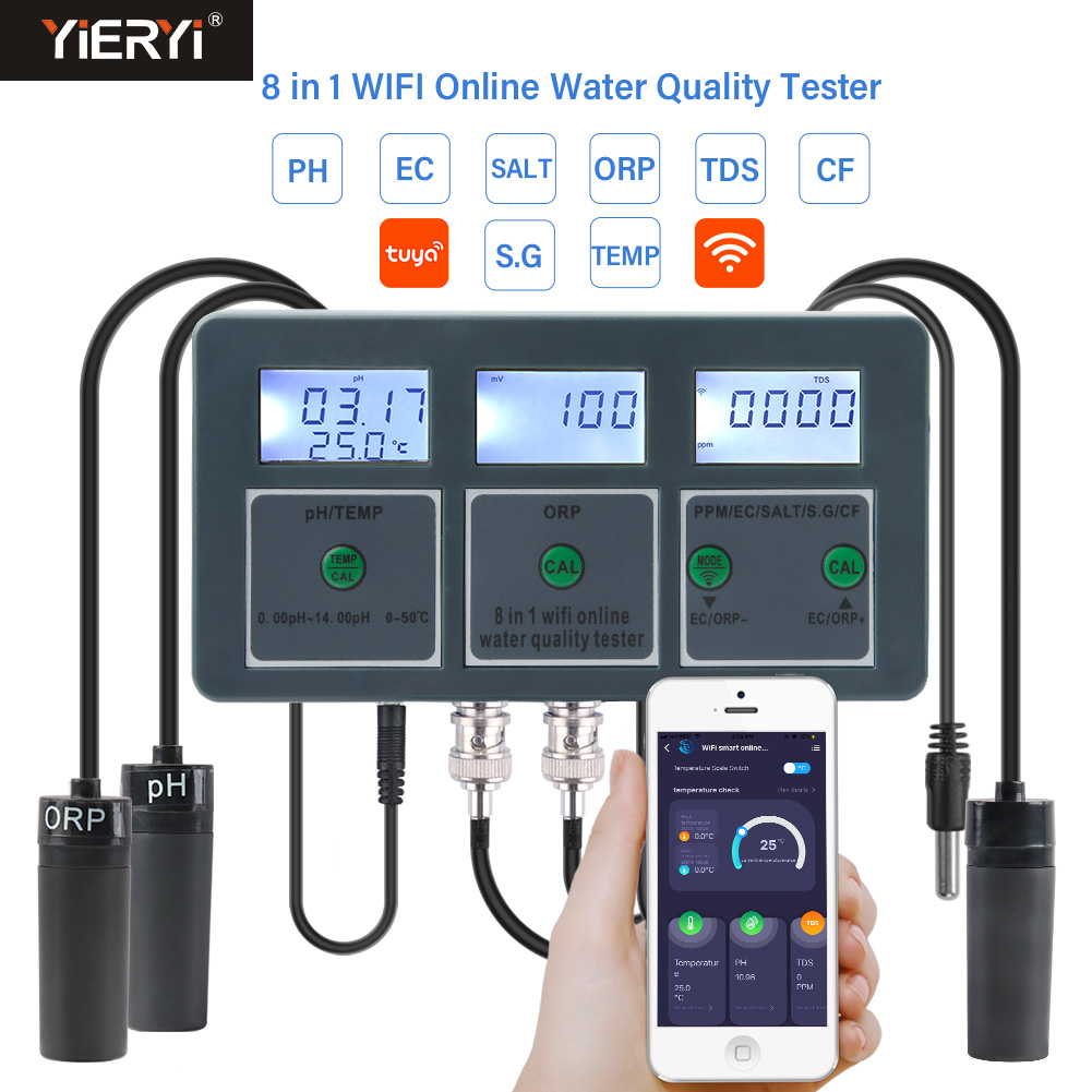Water Testing Kit - WiFi Tuya Smart PH Meter Data