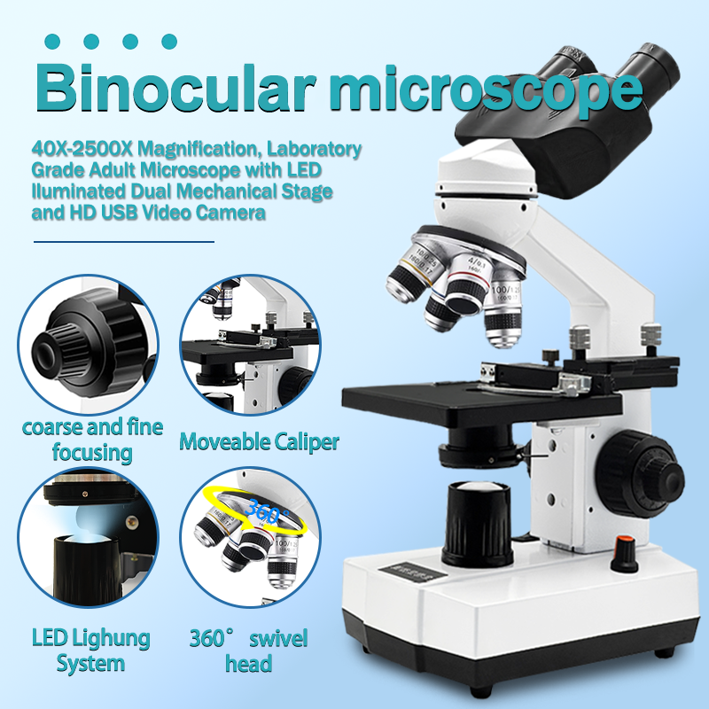 Compound Microscope,40X-2500X, – обзор и цена Microscope Compound 40X