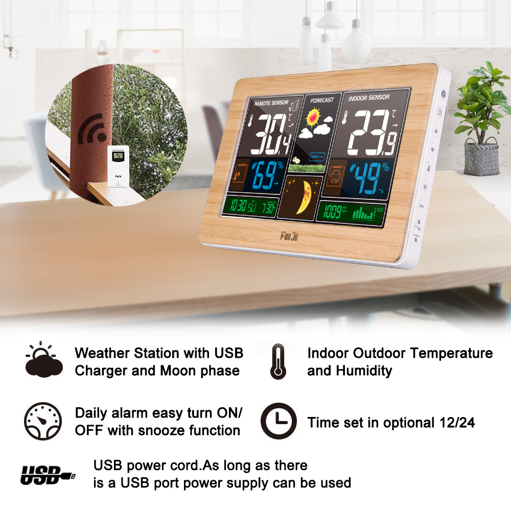 FanJu FJ3378 Digital Alarm Clo – обзор и цена Weather Station Indoor